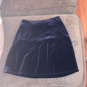 High waisted velvet skirt